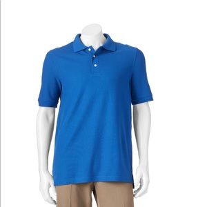 NEW CROFT & BARROW ‏Easy Care Pique Polo Shirt Blue Small Men’s UNISEX